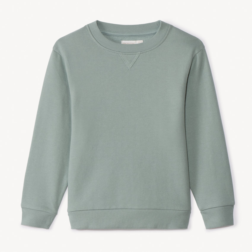 Sweat en molleton gratté uni pour garçon vert