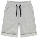 Bermuda en molleton uni à taille élastiquée pour garçon gris chiné