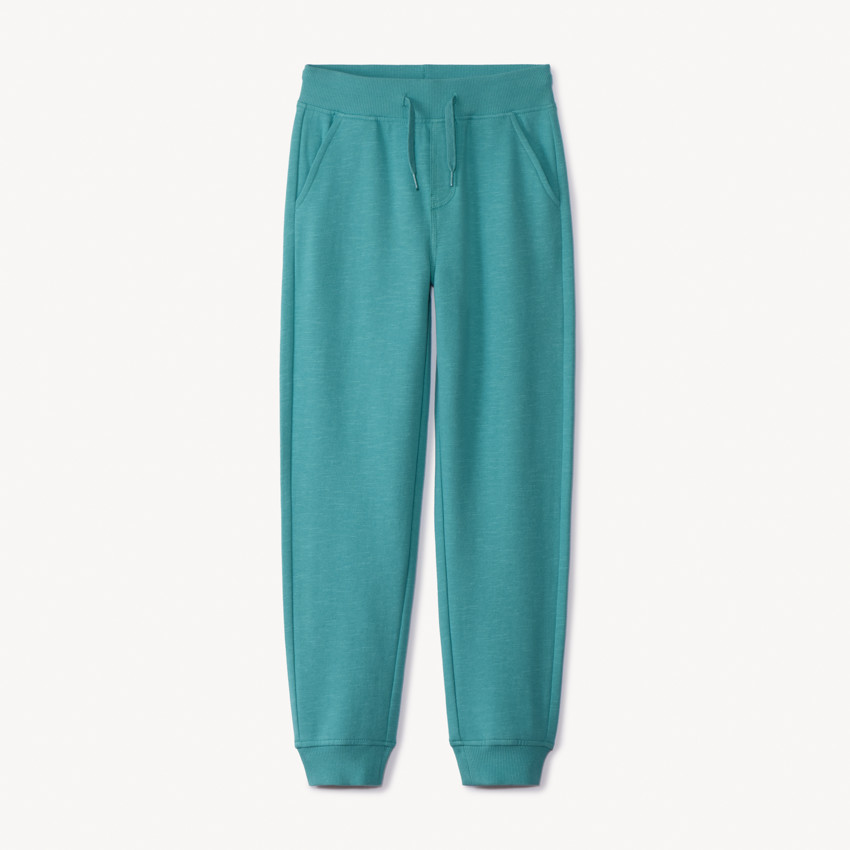 Jogging en molleton slub uni pour garçon Turquoise