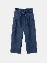 Pantalon wide leg ceinture bleu