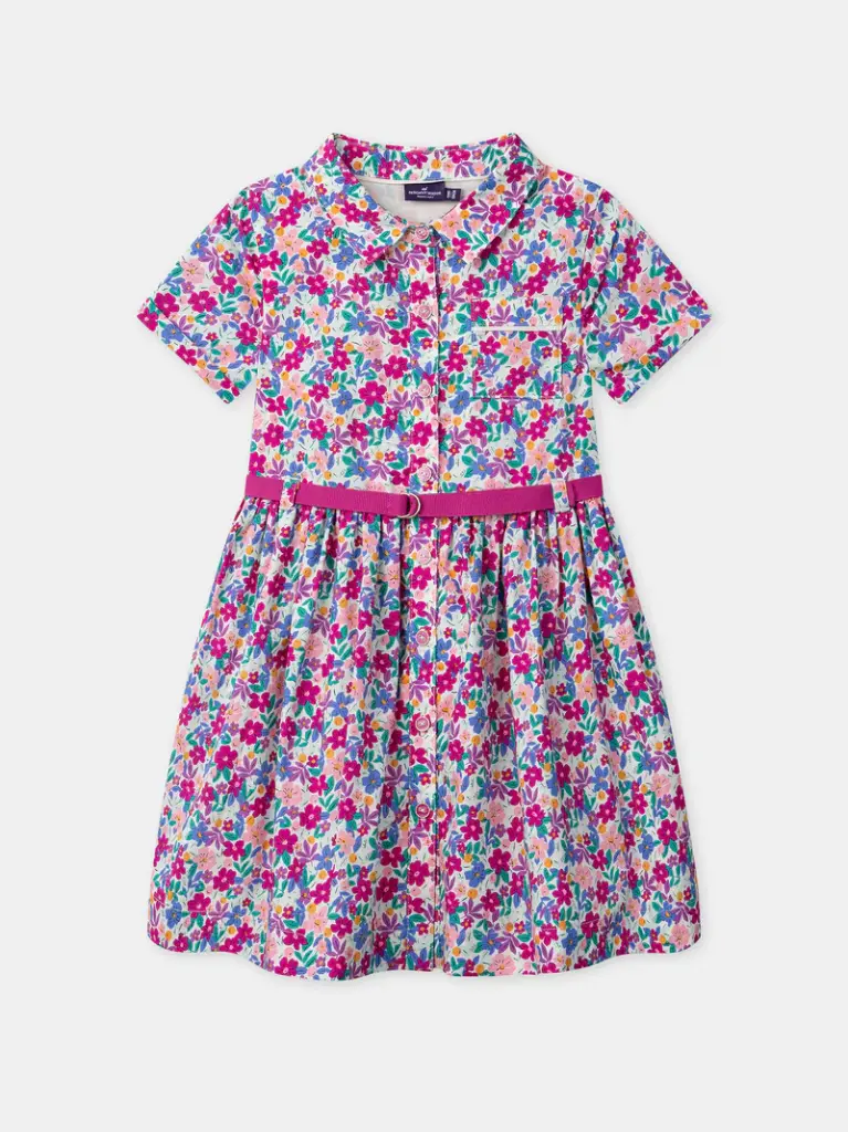 Robe chemise imprimé fleuri Fille