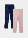 Lot de 2 leggings fourrés imprimé léopard ou rose uni Fille 