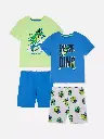 2 pyjamas short à motif dinosaure Vert