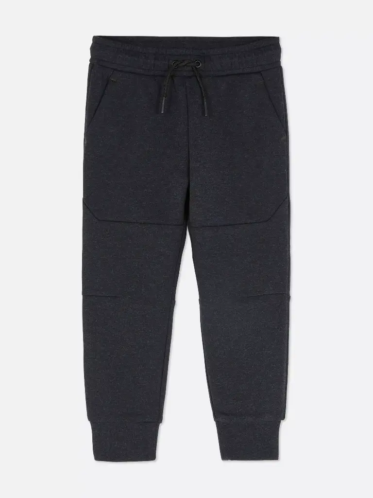 Bas de jogging contrecollé à revers à coordonner bleu marine