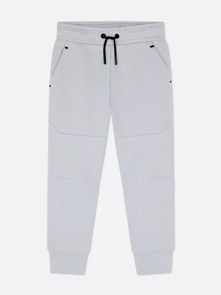 Bas de jogging contrecollé à revers à coordonner gris