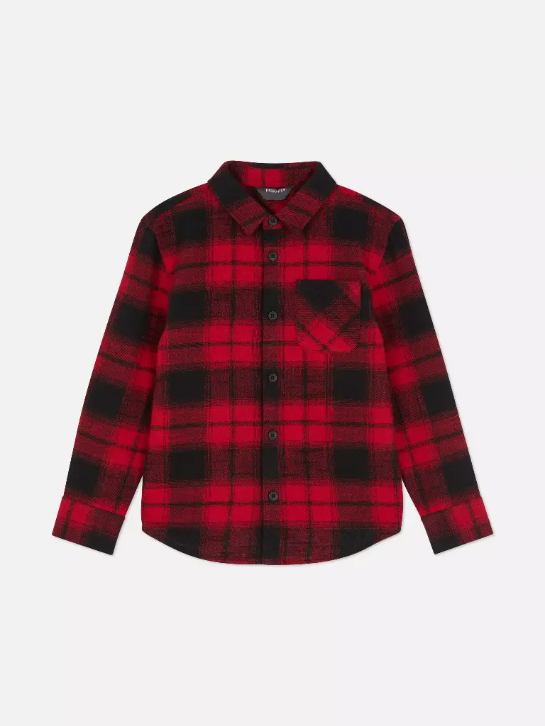 Chemise à carreaux en flanelle Rouge