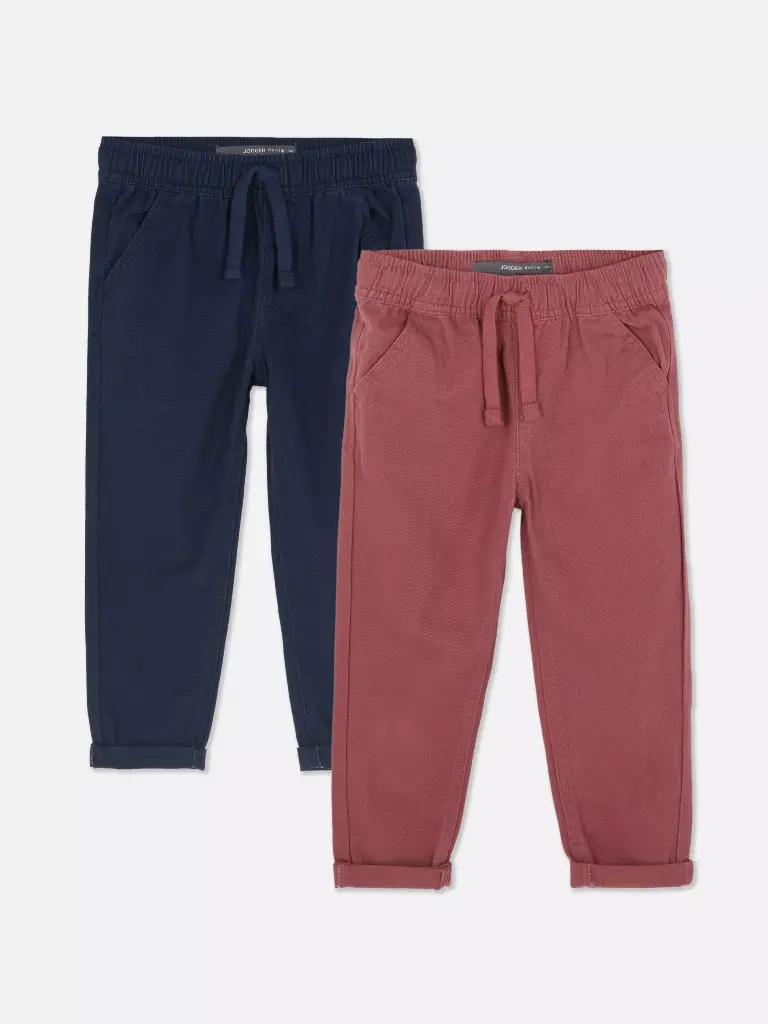 Lot de 2 pantalons en sergé Bleu marine