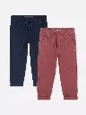Lot de 2 pantalons en sergé Bleu marine