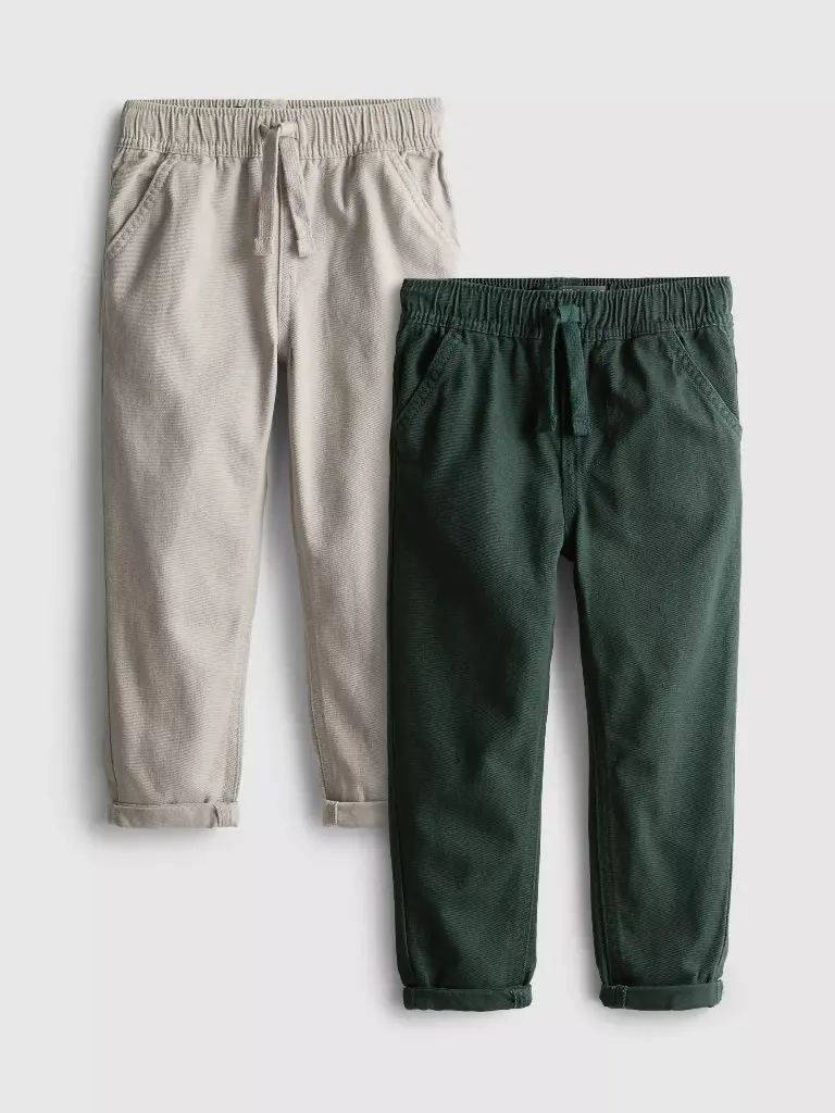 Lot de 2 pantalons en sergé Grège