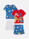 Lot de 2 pyjamas courts PAW Patrol Rouge