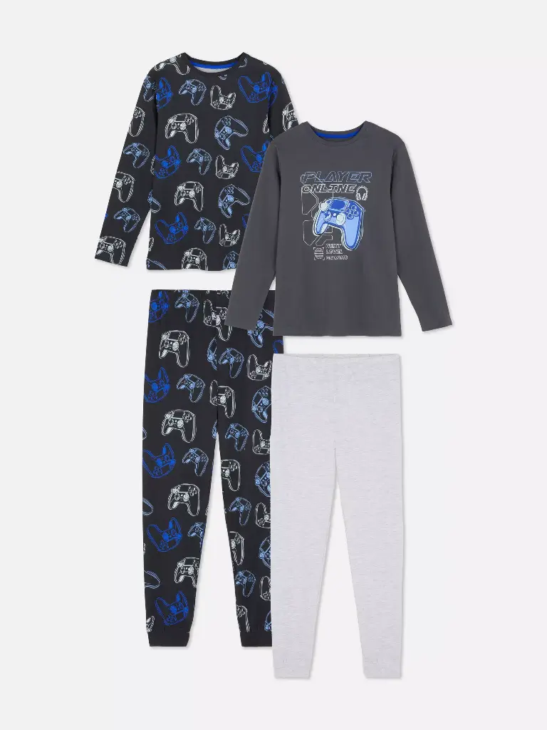 Lot de 2 pyjamas à motif jeux vidéo noir