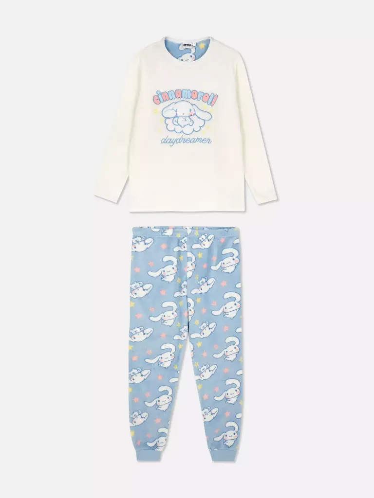 Pyjama en molleton Hello Kitty Cinnamoroll Ivoire