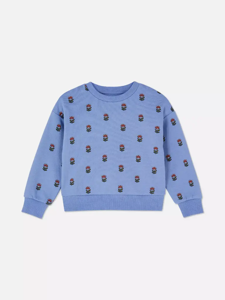 Sweat-shirt imprimé bleu