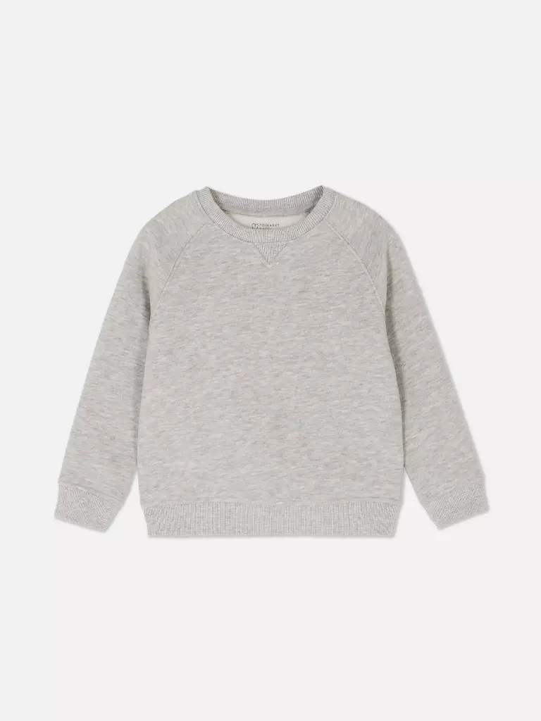 Sweat-shirt à col ras-du-cou Gris chiné 