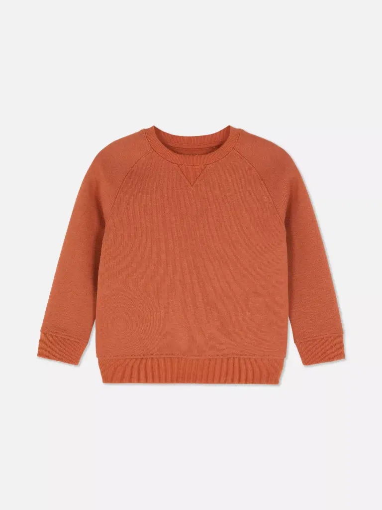 Sweat-shirt à col ras-du-cou orange 