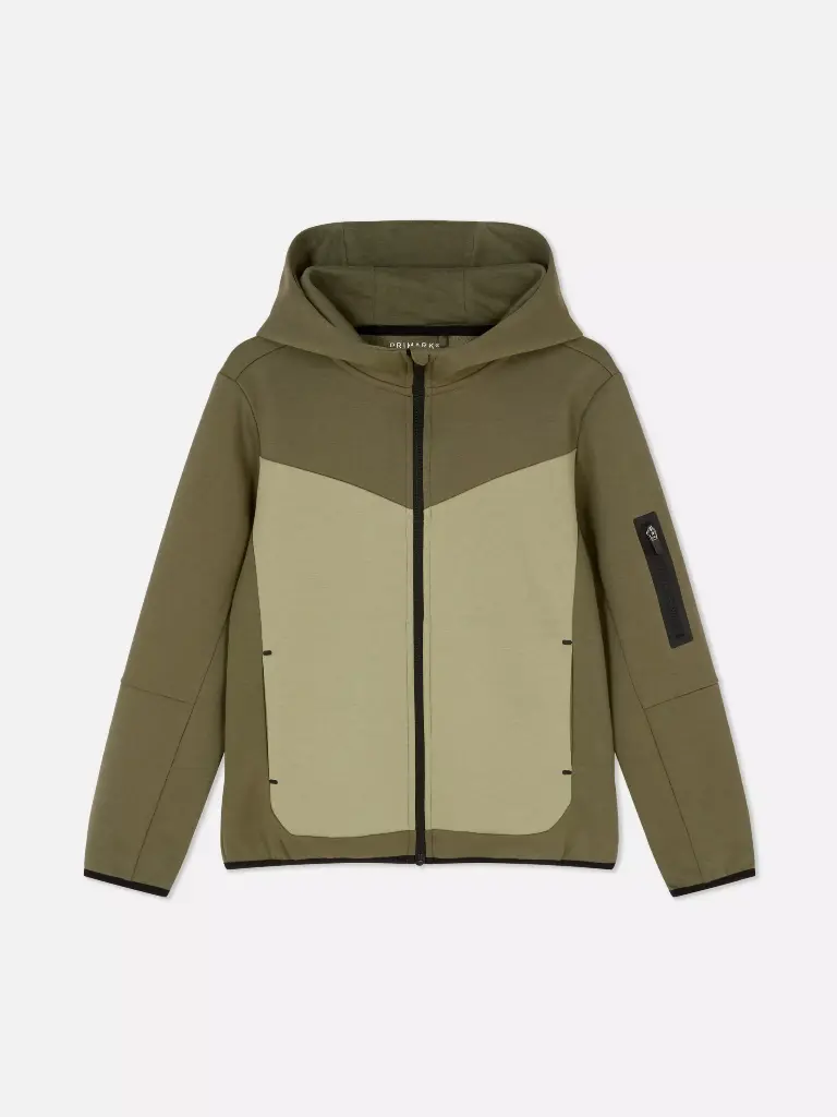 Veste à capuche zippée Kaki