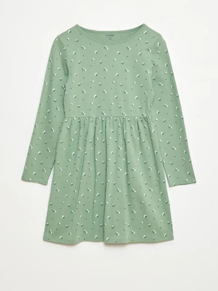 Robe en coton à motif - Vert
