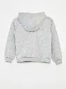 Sweat uni zippé à capuche - Gris
