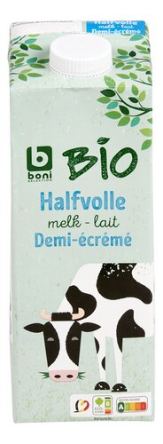 BONI BIO Lait demi-écrémé brique 1L