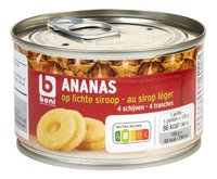 BONI ananas tranches au sirop cons 227g