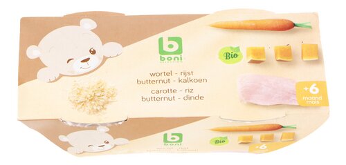 BONI Car.riz but.nut dinde 6M Bio 2x200g
