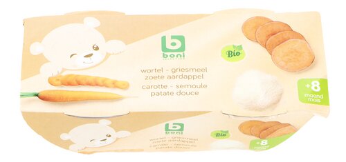 BONI Carotte patat douce bio 8M 2x200g