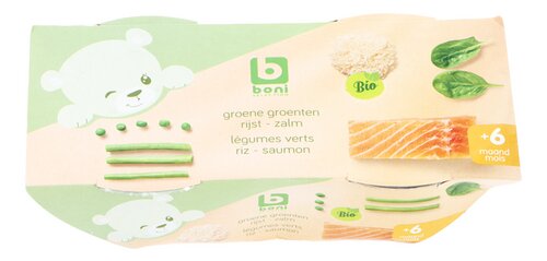 BONI Légumes v.riz saumon bio 6m 2x200g