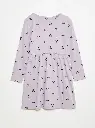 Robe en coton à motif - Violet
