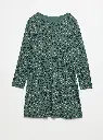 Robe en coton à motif - Vert foncé
