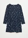 Robe en coton à motif - Bleu nuit

