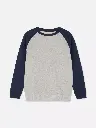 Sweat-shirt color block Gris chiné