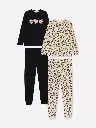 2 pyjamas à imprimé léopard NOIR