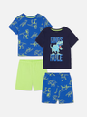 2 pyjamas short à motifs dinosaures Bleu marine