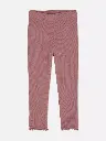  Legging côtelé à ourlets ondulés rose foncé